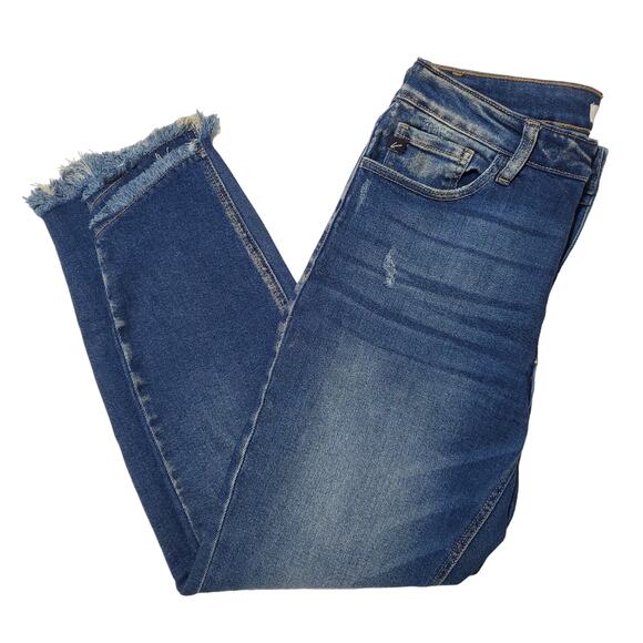 KanCan Mercy High Rise Ankle Skinny Jeans Medium Wash Size 11/29 Raw Hem - Picture 2 of 12